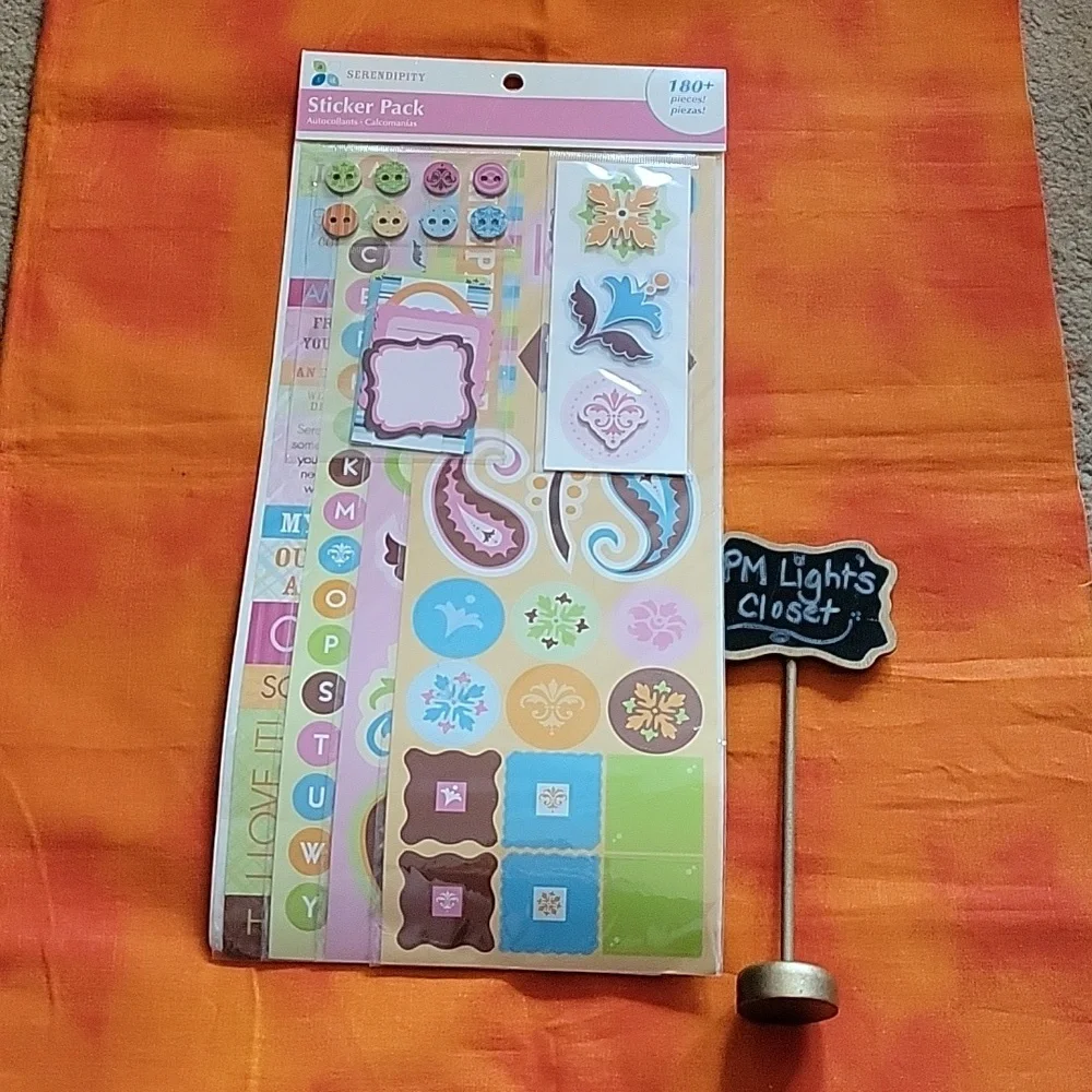 Serendipity Sticker Value Pack 180+ Pieces Pink Yellow Orange Blue